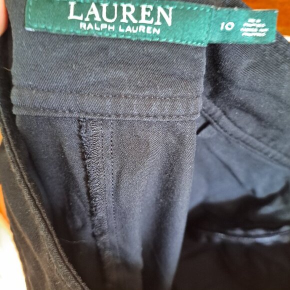 Lauren Ralph Lauren Women’s Black Cropped Pants Size 10 | Cotton Viscose Blend - Picture 7 of 11
